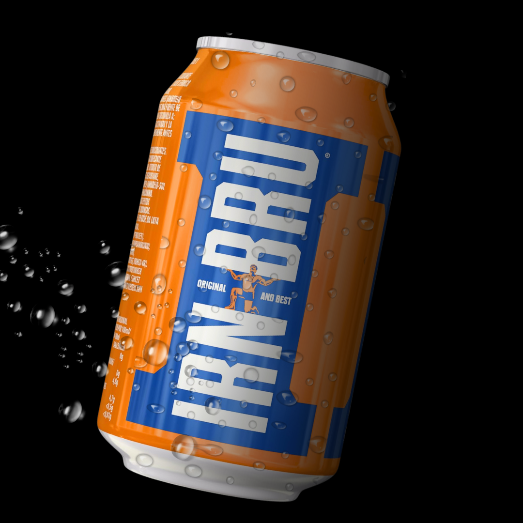 IRN BRU Can in Black background