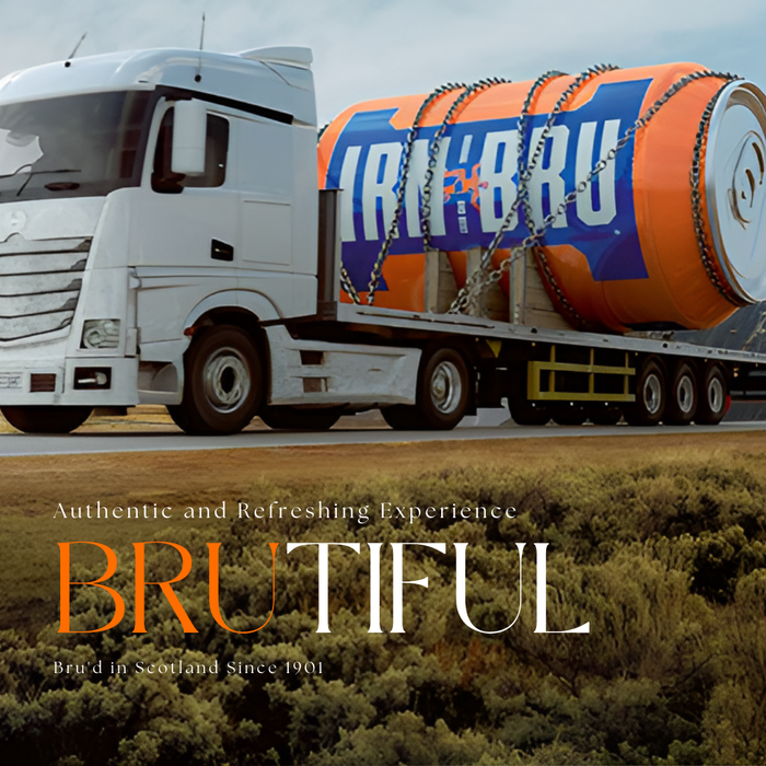 a truck with a large orange barrel on the back of it