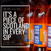 a row of orange soda bottles with the words it's a piece of scotland