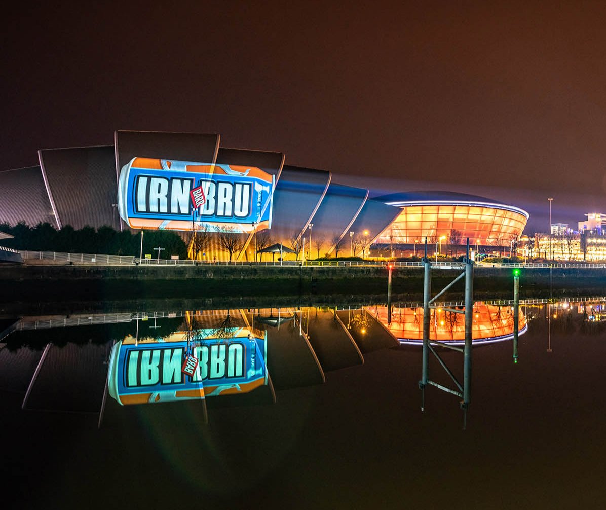 IRN BRU Can projection mapping